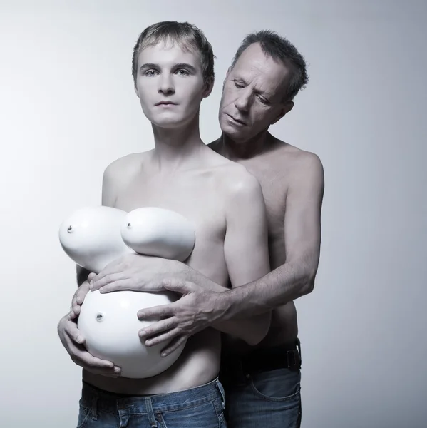 Gay pregnant couple — Stock Photo, Image