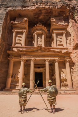 Al khazneh veya nabatean şehir Petra'dan hazine jordan