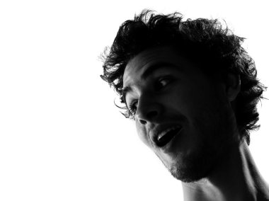 genç adam siluet surpised