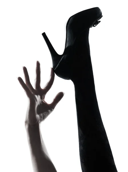 Mulher pernas silhueta — Fotografia de Stock