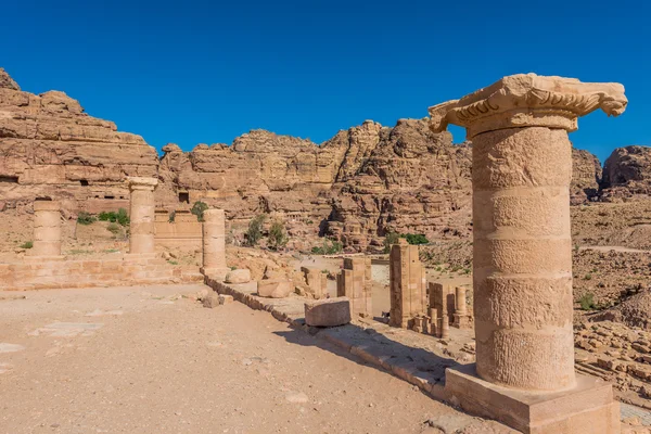 Romeinse tempel in Rethymnon stad petra Jordanië — Stockfoto