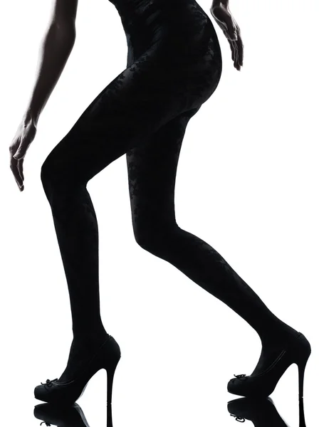 Femme jambes silhouette — Photo