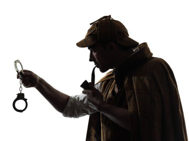 Sherlock holmes elinde kelepçe siluet
