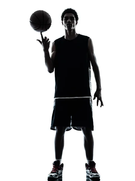 Silhouette de joueur de basket — Photo