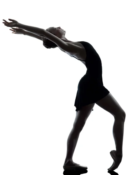 Young woman ballerina ballet dancer stretching warming up — Stock Photo, Image