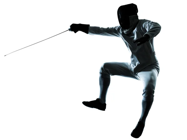 Man fencing silhouette — Stock Photo, Image