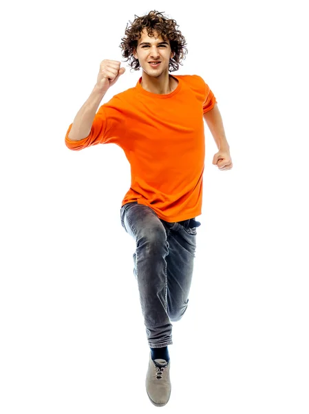 Young man running front view — Stock Photo, Image