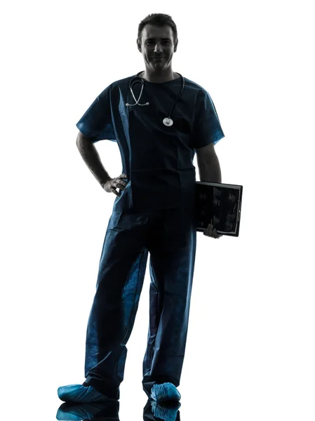 Doctor man silhouette full length — Stock Photo, Image