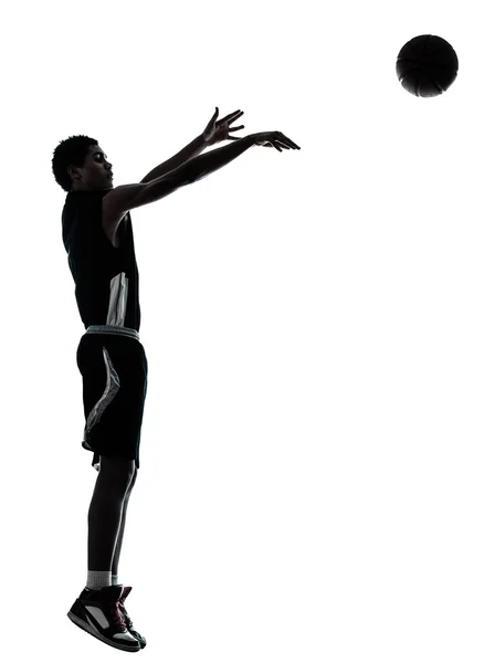 篮球运动员剪影 — 图库照片