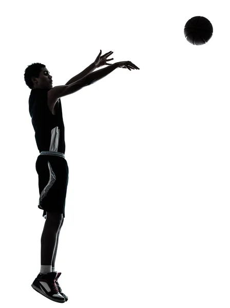 Silhouette de joueur de basket — Photo