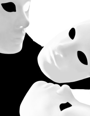 Sanatçı MIME maskesi