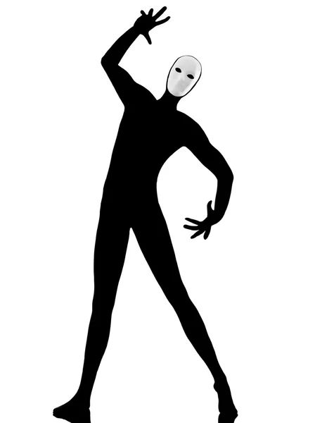 Performer mime with mask gesturing — Stock Photo, Image