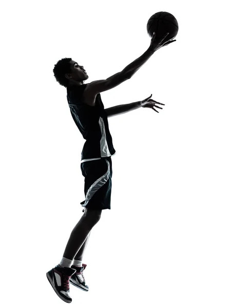 Silhouette de joueur de basket — Photo