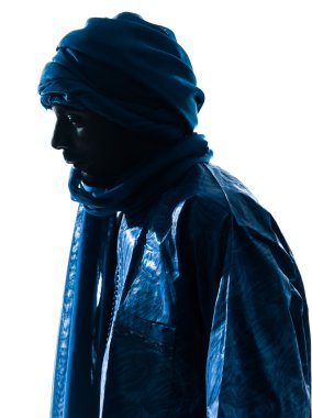 man Tuareg Portrait silhouette clipart