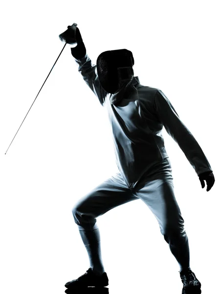 Man fencing silhouette — Stock Photo, Image