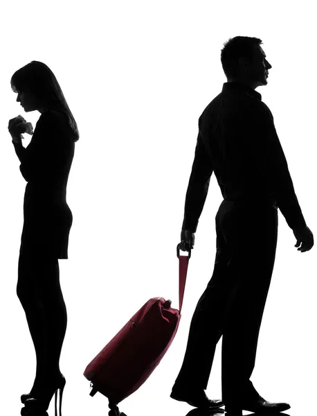 One couple man and woman dispute separation — Stock Photo, Image