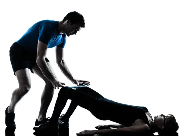 Aerobic-Instruktor mit reifen Frauen beim Training — Stockfoto