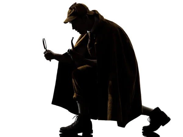 Sherlock holmes siluet — Stok fotoğraf