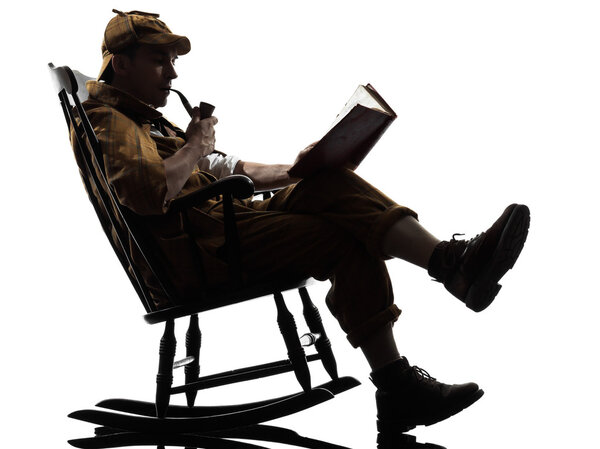sherlock holmes reading silhouette