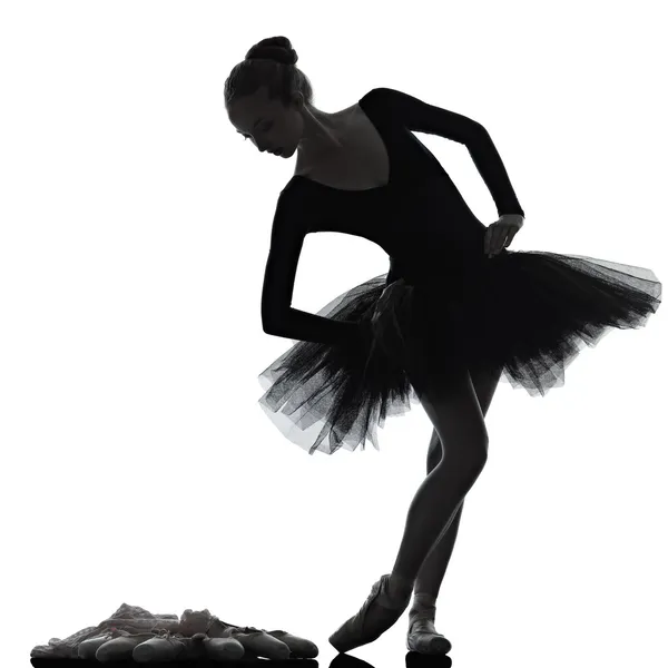 Jeune femme ballerine ballet danseuse danse silhouette — Photo