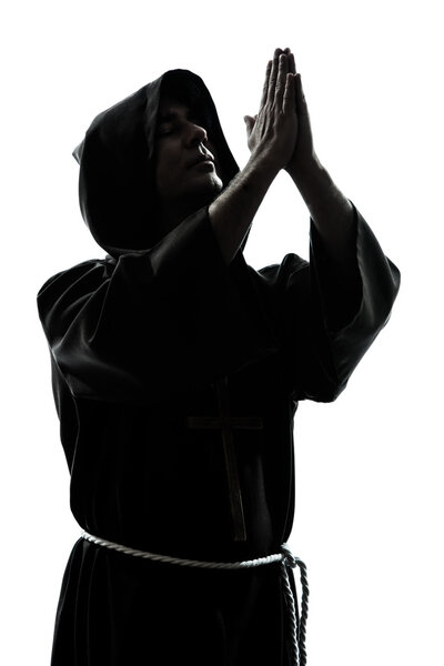 man monk priest silhouette praying