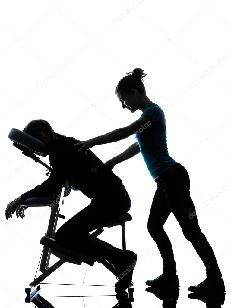 Back massage therapy with chair silhouette — Stock Photo © STYLEPICS