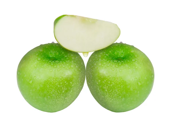 Il taglio mela verde — Foto Stock