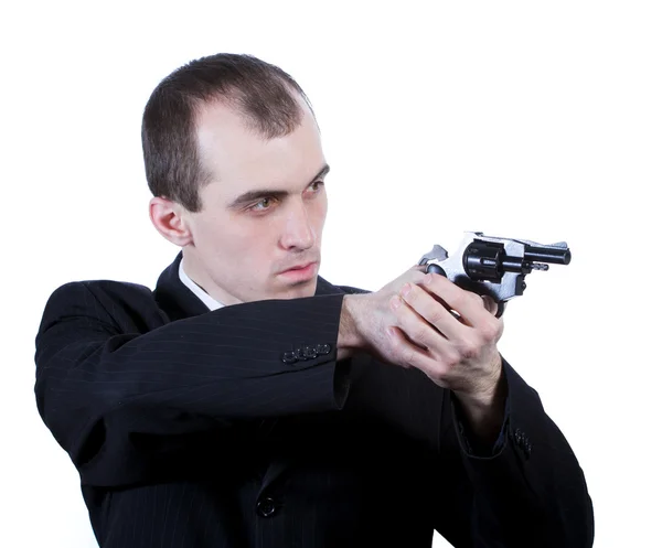 Proffesional man with gun — Stock Photo, Image