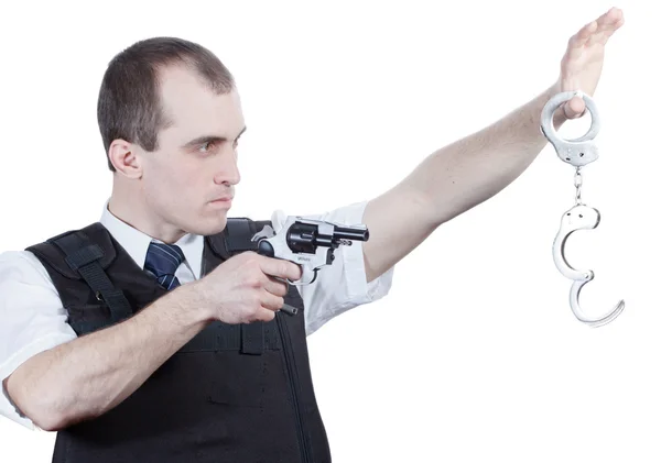 Proffesional man with gun — Stock Photo, Image