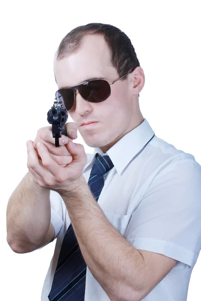 Professional man with gun — Stock Photo, Image