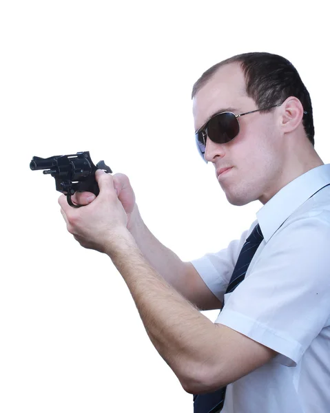 Homem profissional com arma — Fotografia de Stock