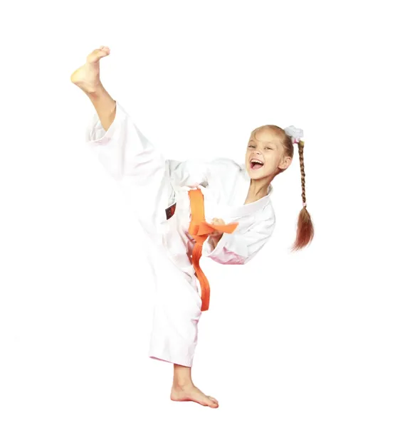 Karate allegro ragazza — Foto Stock