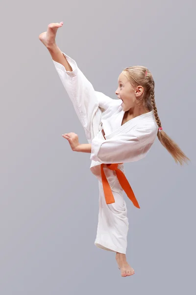 Professional karate girl — Stock Photo, Image