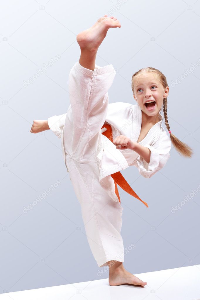 Professional karate girl