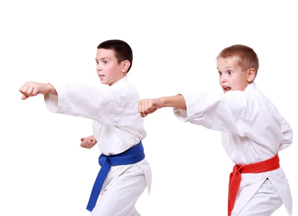 Punch mão atletas em um fundo branco isolado — Fotografia de Stock