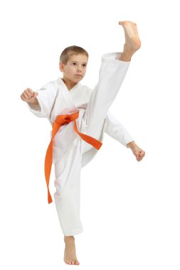 direkt vuruş ayağı sporcu bir kimono yendi.