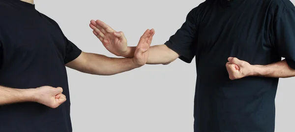 Idrottare är utbildning block wing chun kung fu — Stockfoto