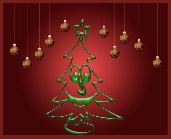 Noel ağacı ve kırmızı bir arka plan.