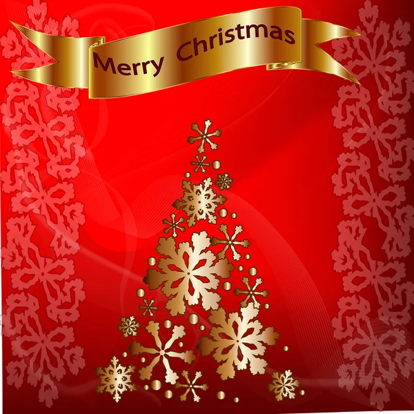 Altın ve neşeli Noel ağacı banner.