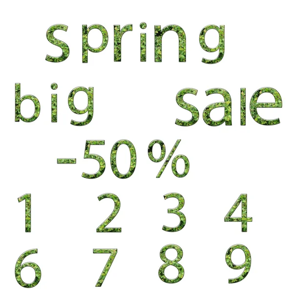 Bahar satış kelime ve numaraları whit bırakır.