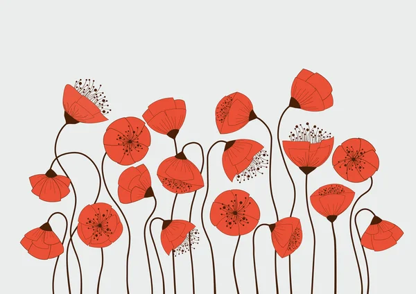 罂粟的花 — 图库矢量图片