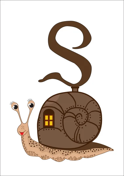 S for Snail — Stock Vector