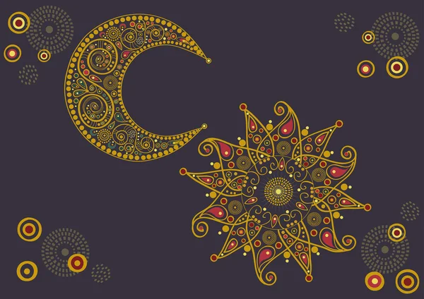 Soleil et lune — Image vectorielle