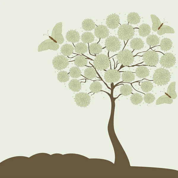 Árbol floreciente — Vector de stock