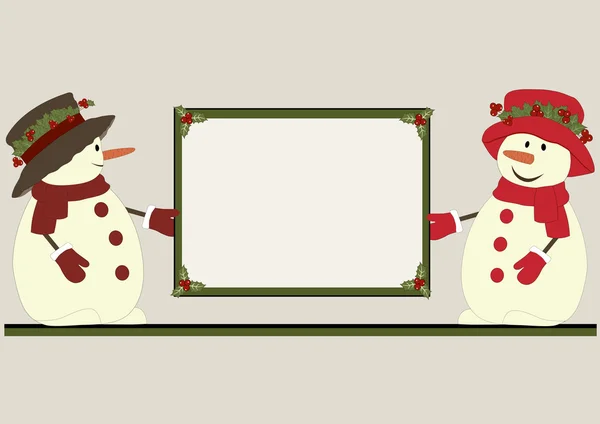 Christmas snowmans — Stockvector