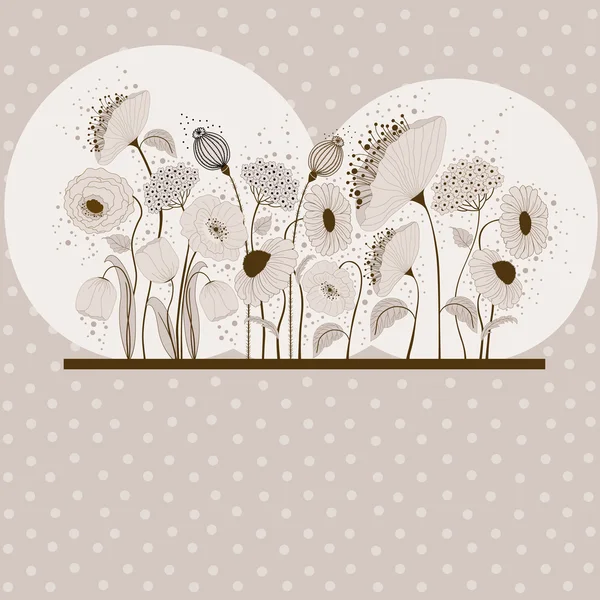 春の花と抽象的な図 — ストックベクタ