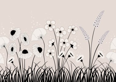 kır çiçekleri ile Seamless Modeli 