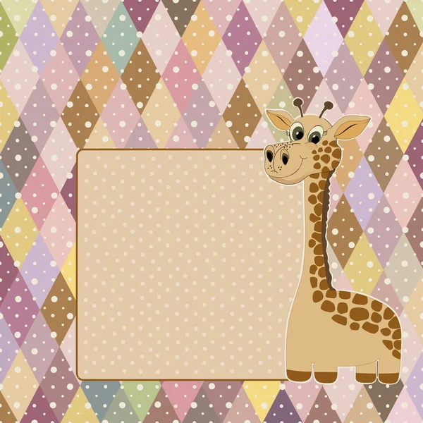 与长颈鹿的生日贺卡 — 图库矢量图片
