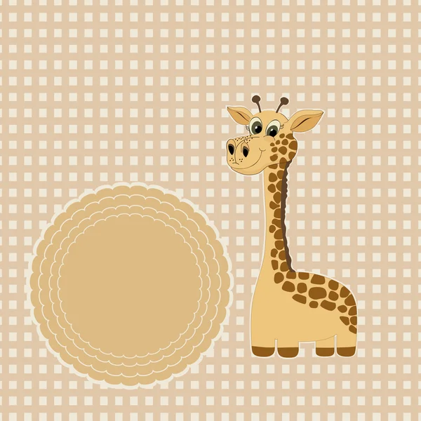 Carte de voeux d'anniversaire avec girafe — Image vectorielle