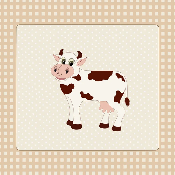 Card with cow — Stock Vector